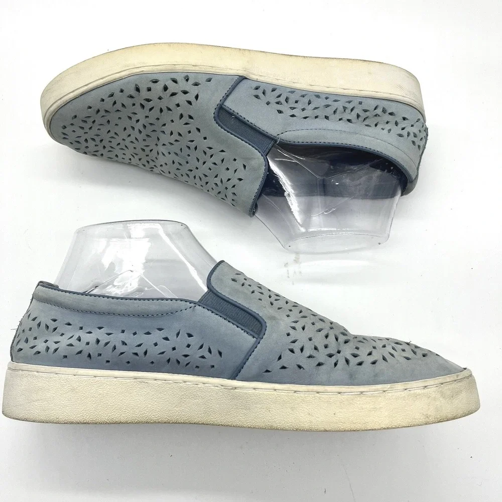 Vionic Perforated Slip On Sneakers Women's‎ Size 9 Blue Leather Cutout